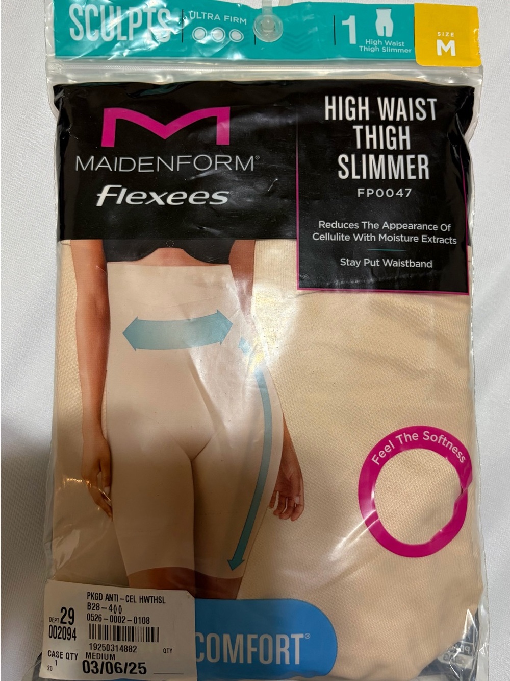 Maidenform Flexees SCULPTS High Waist Thigh Slimmer Shapewear Nude Size M FP0047